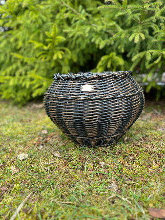 Кашпо из искусственного ротанга чугунок двухцветный 12 литров